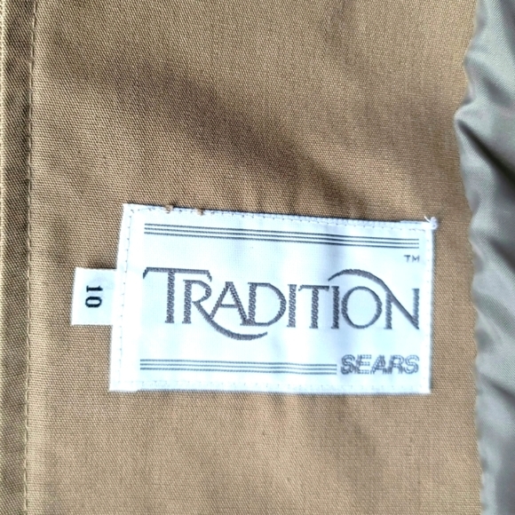 Vintage Tradition Sears Double-Breasted Trench Coat Size 10 - Picture 12 of 13